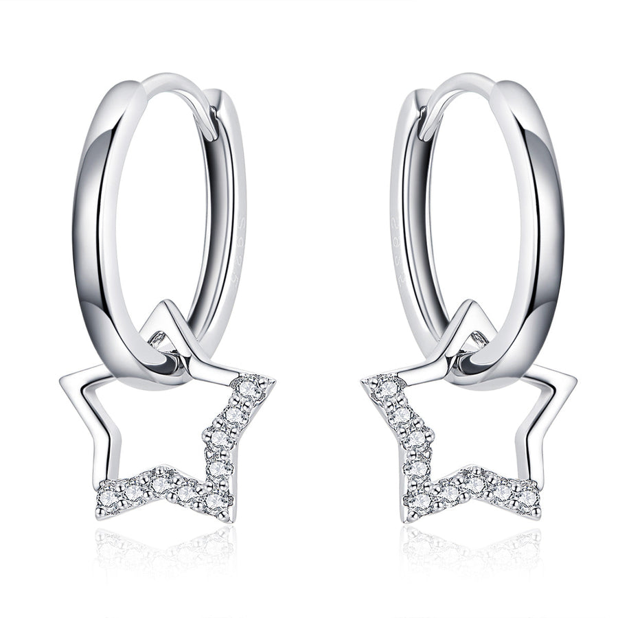 S925 Sterling Silver Plated Platinum CZ Earrings for Women