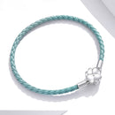 925 Sterling Silver and Leather 17cm Bracelet
