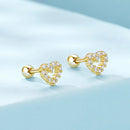 925 Sterling Silver White Gold Plated Earrings with CZ for Women