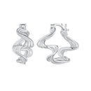 925 Sterling Silver Earrings 18mm x 10mm for Women