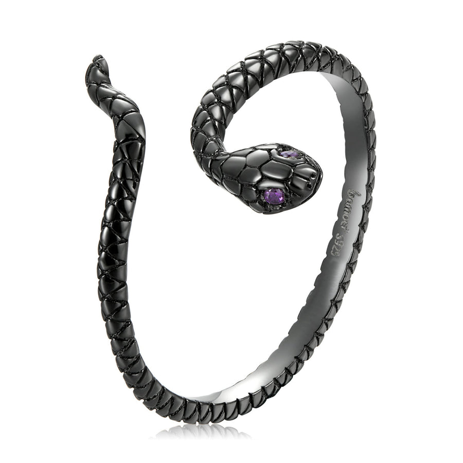 S925 Sterling Silver Black Gold Plated Pavé Setting CZ Ring