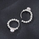 925 Sterling Silver White Gold Plated Moissanite & Pearl Earrings for Women