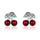 925 Sterling Silver Earrings with CZ & Enamel, 0.9x0.8cm, for Women