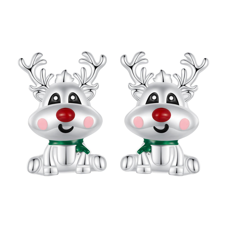 925 Sterling Silver Enamel Earrings 12x9mm