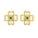 925 Sterling Silver Earrings with Pavé Setting CZ, 0.9cm, Oxidized Silver for Women