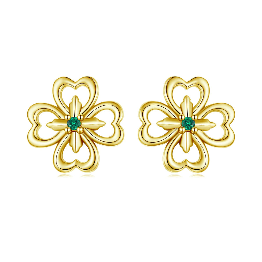 925 Sterling Silver Earrings with Pavé Setting CZ, 0.9cm, Oxidized Silver for Women