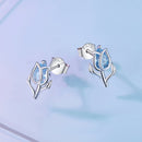 925 Sterling Silver Synthetic Spinel Earrings with Platinum Plating - 12x7mm