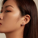 925 Sterling Silver Enamel and CZ Earrings with Platinum Plating for Women