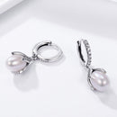 925 Sterling Silver Oxidized Silver Freshwater Pearl Earrings