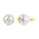 925 Sterling Silver Earrings with CZ and Synthetic Pearl for Women