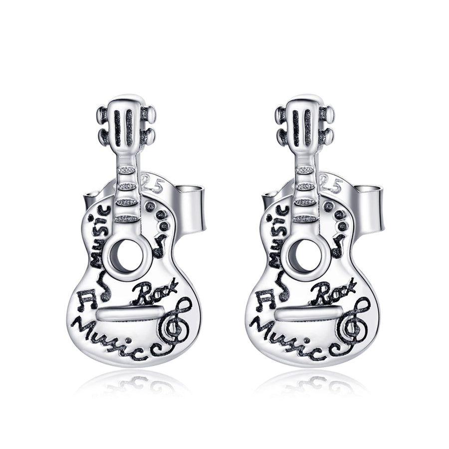 925 Sterling Silver & Oxidized Silver Earrings for Women - 1.3*0.6cm