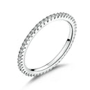 925 Sterling Silver Platinum Plated CZ Pavé Setting Ring Size 5.0 for Women