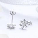 S925 Sterling Silver Earrings with CZ in Pavé Setting - 0.8*0.8cm for Women