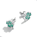 925 Sterling Silver Enamel Plated Platinum Earrings for Women