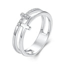925 Sterling Silver Moissanite Engagement Ring for Women Size 6