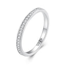 925 Sterling Silver 1.0mm Moissanite Platinum Plated Ring Size 5 for Women