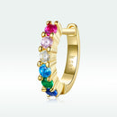 925 Sterling Silver Gold Plated Pavé Setting CZ Earrings for Women