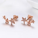 925 Sterling Silver Plated Rose Gold Pavé Setting CZ Earrings for Women