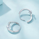 925 Sterling Silver Earrings with Pavé Setting CZ, Platinum Plated, 15x7mm for Women