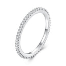 925 Sterling Silver Moissanite 0.005ct 1.4mm Ring Size 6 for Women