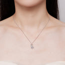 925 Sterling Silver 16mm x 10mm Platinum Plated Necklace for Unisex