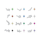 925 Sterling Silver White Gold Plated Star & Constellation Earrings for Women