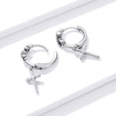 925 Sterling Silver Earrings with Pavé Setting CZ in Oxidized Finish