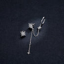 S925 Sterling Silver Earrings with CZ in Pavé Setting, 5.9cm Length, 1cm Size for Women