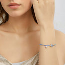 925 Sterling Silver Adjustable Starfish & Shell Pearl Bracelet for Women