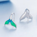 925 Sterling Silver White Gold Plated Enamel Earrings for Women