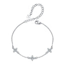 925 Sterling Silver & Plated White Gold Moissanite Bracelet 15+6cm for Women