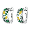 925 Sterling Silver Earrings for Women - Enamel Process - Oxidized Silver - 1.4x0.6 cm