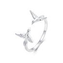 925 Sterling Silver Ring with White Gold Plating, 1.5mm Width