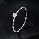 925 Sterling Silver 3mm Moissanite Ring for Women - Size 6
