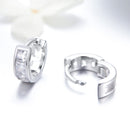 925 Sterling Silver Plated Platinum Pavé Setting CZ Earrings
