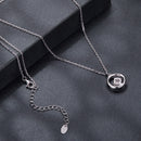 925 Sterling Silver Moissanite Necklace 40+5cm with CZ for Women