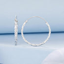 925 Sterling Silver Earrings for Women - White Gold Plated, 2.6*0.2 cm, Style L