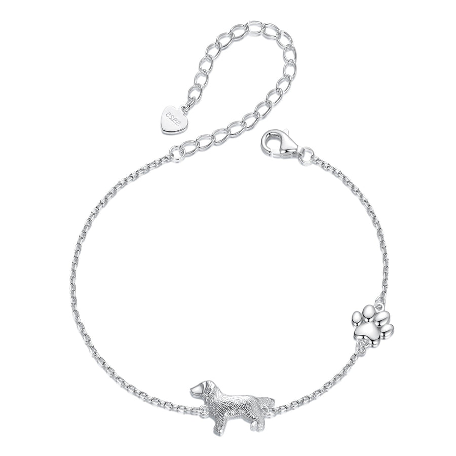 925 Sterling Silver & Plated White Gold Bracelet 15+6cm for Women
