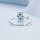 925 Sterling Silver 1.40mm Width CZ & Glass Ring Size 6 for Women