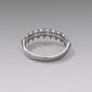 925 Sterling Silver 0.24cm White Gold Plated Ring with CZ for Women Size 6