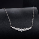 925 Sterling Silver 38+5cm White Gold Plated Moissanite Necklace for Women