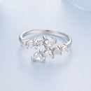 925 Sterling Silver White Gold Plated Pavé Setting Rings for Women