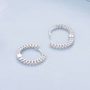 925 Sterling Silver Earrings Size 14*1.5mm Plated Platinum for Women