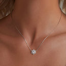 925 Sterling Silver Necklace with Pavé Setting CZ - Length 400+50mm - Women