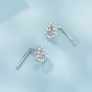 925 Sterling Silver Earrings with Pavé Setting and CZ - Size 10mm x 6mm