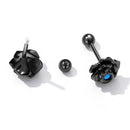 925 Sterling Silver Earrings with Turquoise and Black Gold Finish