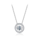 925 Sterling Silver Moissanite Pendant Necklace for Women - 40+5cm, White Gold Plated, Elegant Jewelry