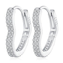 925 Sterling Silver Earrings with Cubic Zirconia in Platinum Finish