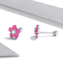 S925 Sterling Silver CZ Pavé Enamel Oxidized Earrings