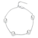 925 Sterling Silver Adjustable Pearl Bracelet for Women